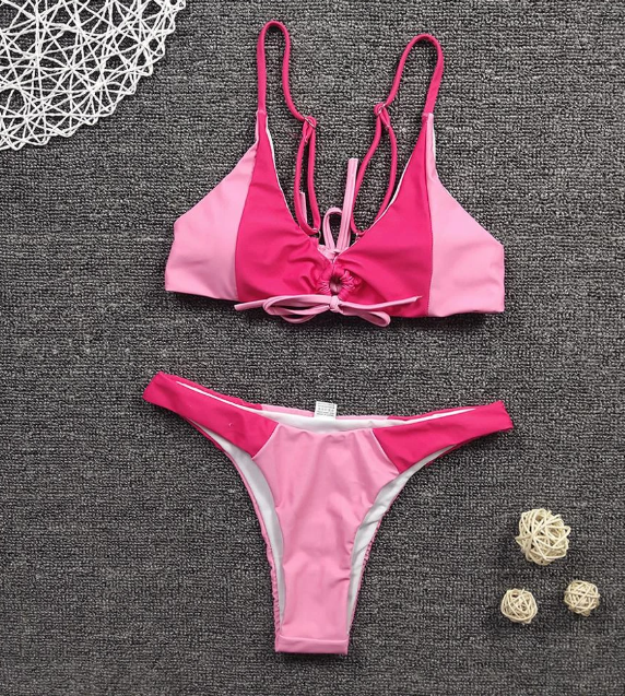 Costum de baie din 2 piese, roz [2]