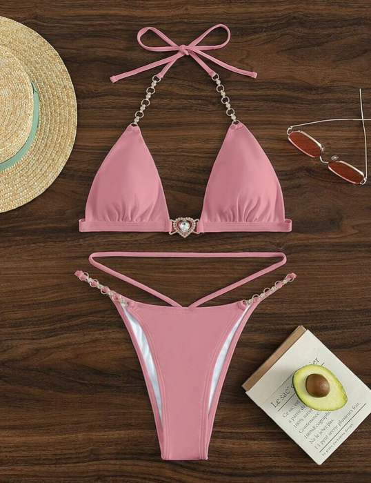 Costum de baie din 2 piese, roz [3]