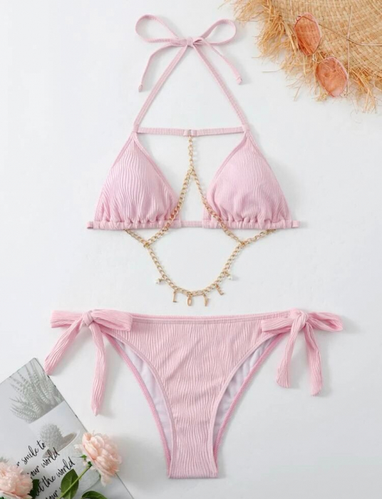 Costum de baie din 2 piese, roz [3]