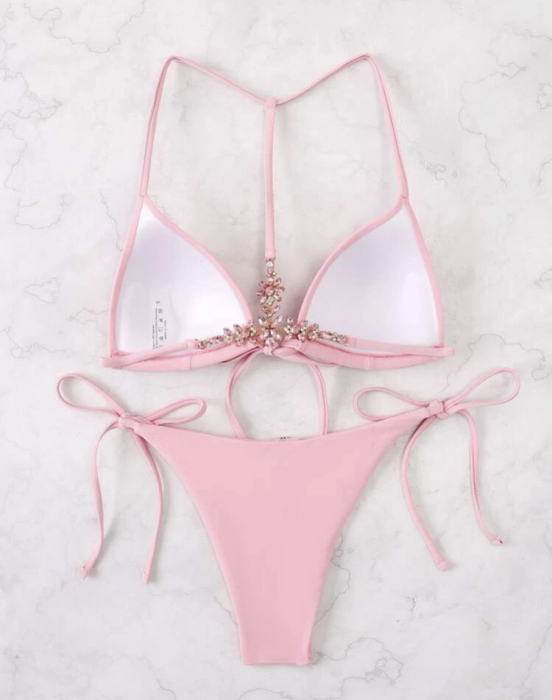 Costum de baie din 2 piese, roz [5]