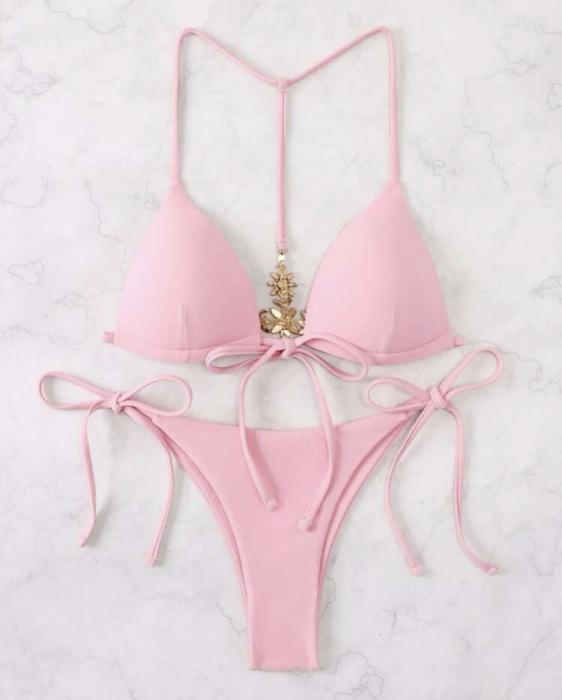 Costum de baie din 2 piese, roz [4]