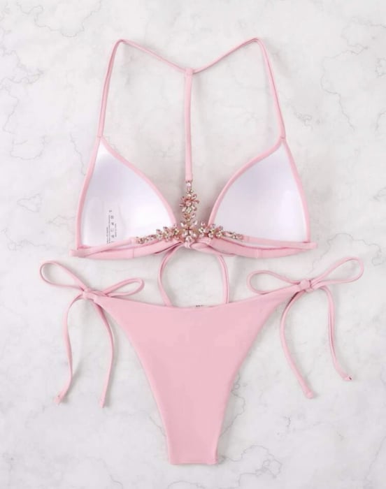 Costum de baie din 2 piese, roz [3]