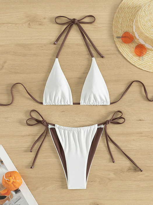 Costum de baie din 2 piese, uni [3]