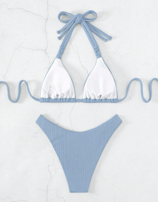 Costum de baie din 2 piese, uni [2]