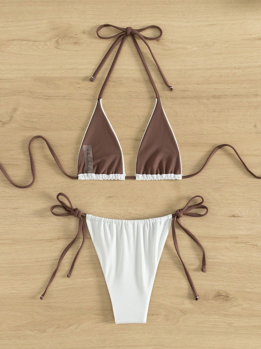 Costum de baie din 2 piese, uni [4]