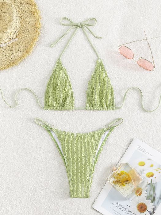 Costum de baie din 2 piese, verde [3]