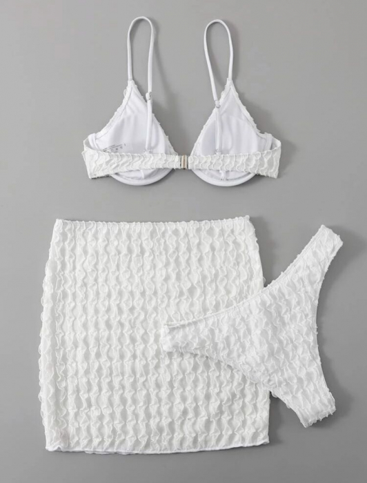 Costum de baie din 3 piese, alb [2]