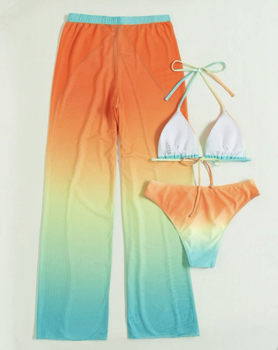 Costum de baie din 3 piese, cu imprimeu [3]