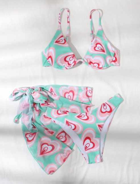 Costum de baie din 3 piese, cu imprimeu [3]