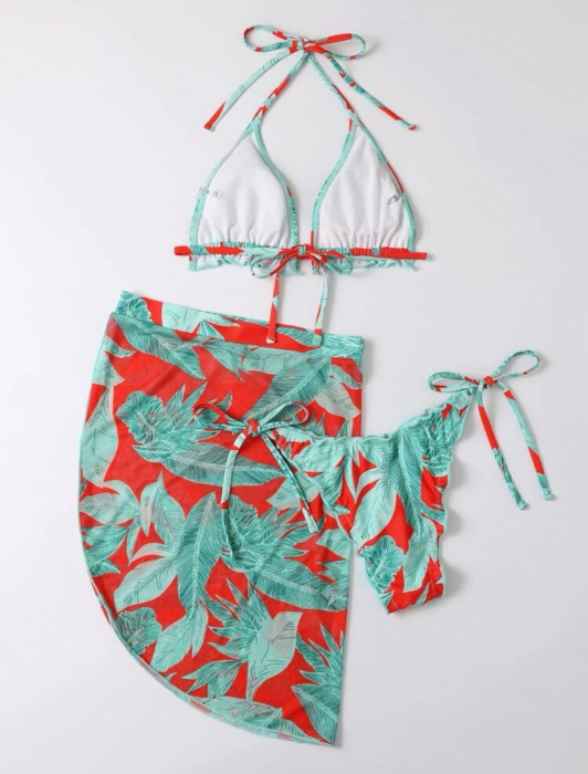 Costum de baie din 3 piese, cu imprimeu [3]