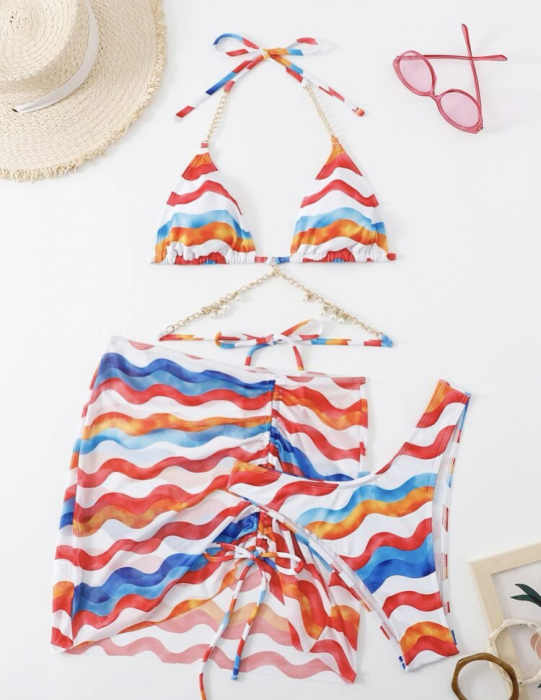 Costum de baie din 3 piese, cu imprimeu [2]