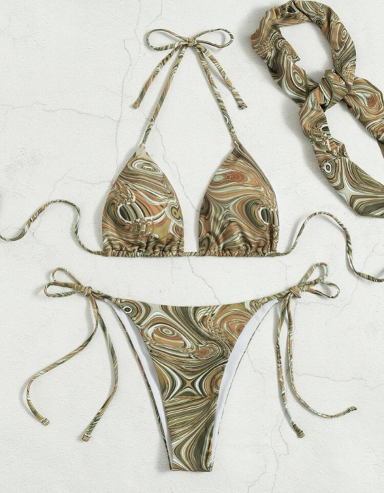 Costum de baie din 3 piese, cu imprimeu [3]