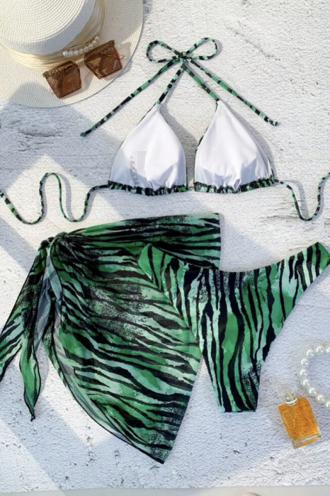 Costum de baie din 3 piese, cu imprimeu [2]