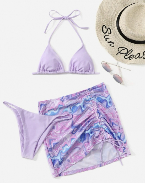 Costum de baie din 3 piese, cu imprimeu [2]