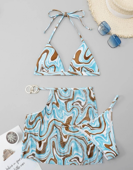 Costum de baie din 3 piese, cu imprimeu [3]