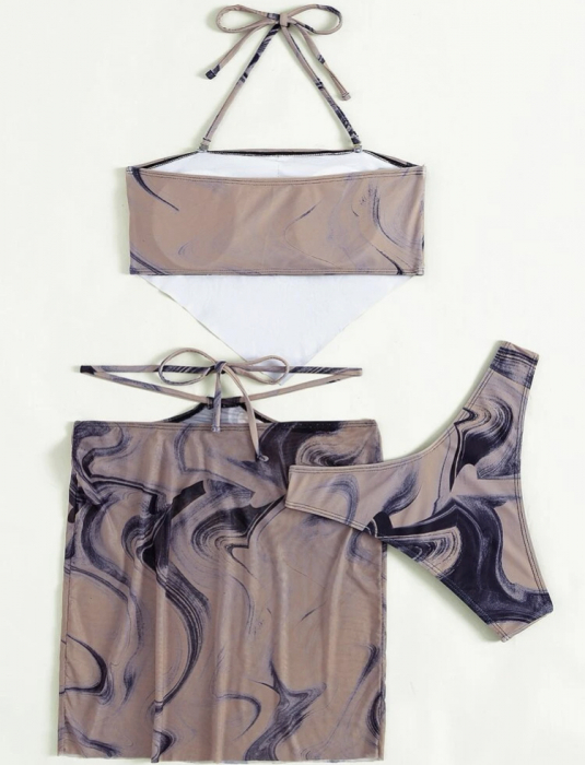 Costum de baie din 3 piese, cu imprimeu [3]