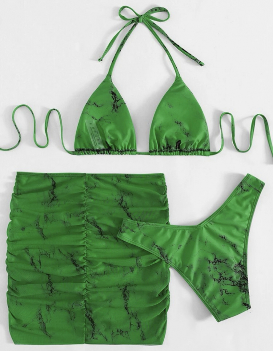 Costum de baie din 3 piese, cu imprimeu [3]