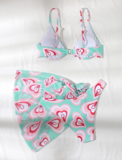 Costum de baie din 3 piese, cu imprimeu [2]