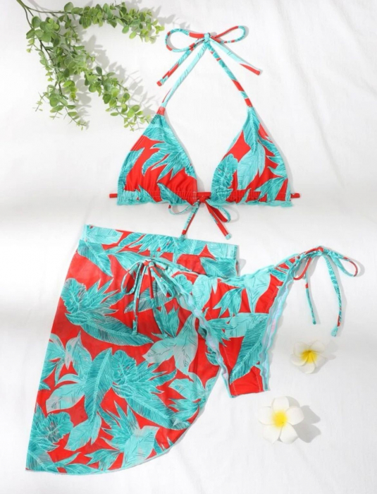 Costum de baie din 3 piese, cu imprimeu [2]