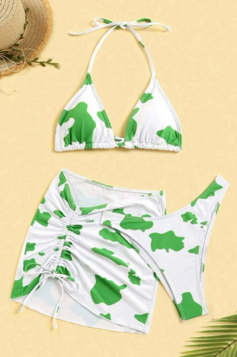 Costum de baie din 3 piese, cu imprimeu [4]
