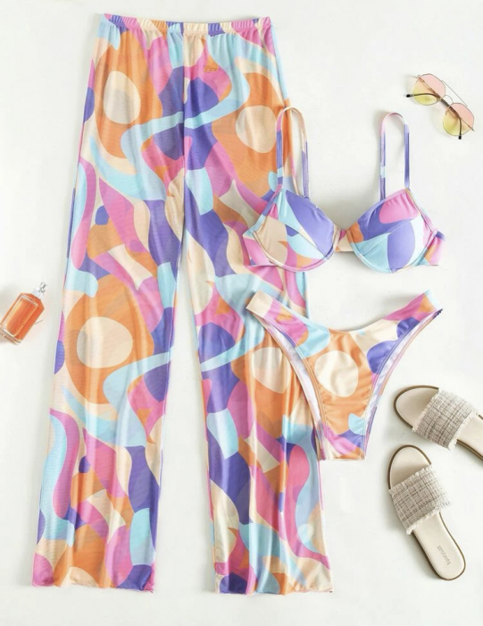 Costum de baie din 3 piese, cu pantaloni [4]