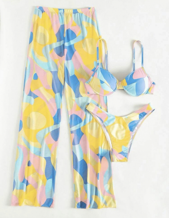 Costum de baie din 3 piese, cu pantaloni [4]