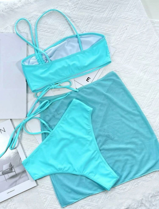 Costum de baie din 3 piese, cu snur [3]