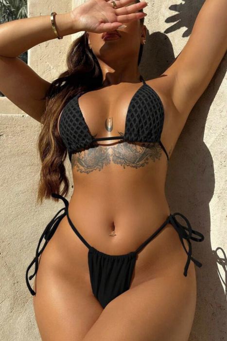 Costum de baie din 3 piese, negru [3]