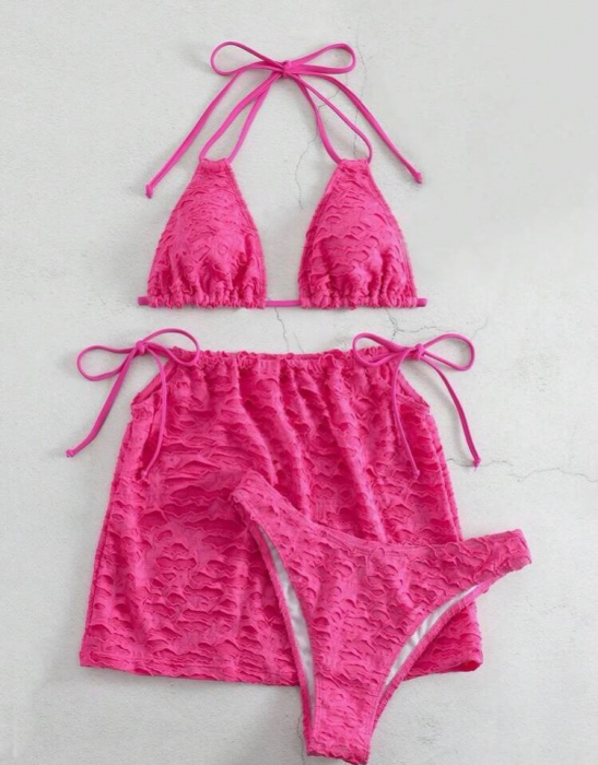 Costum de baie din 3 piese, roz [4]