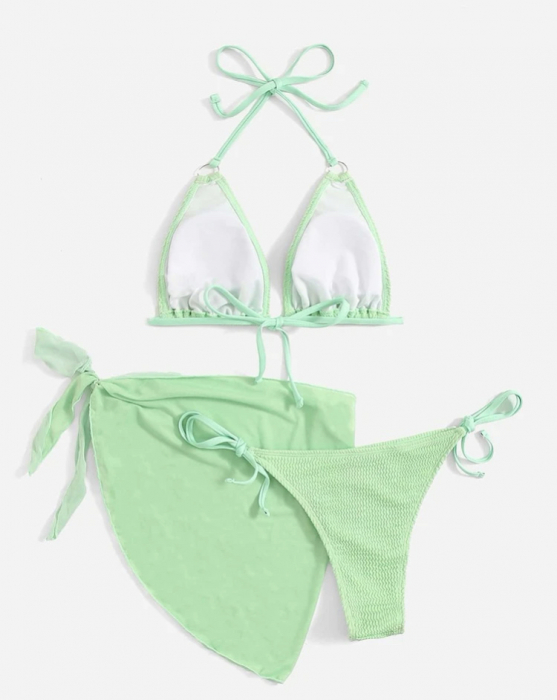 Costum de baie din 3 piese, verde [2]