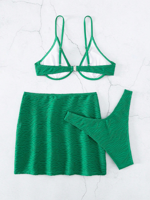 Costum de baie din 3 piese, verde [2]