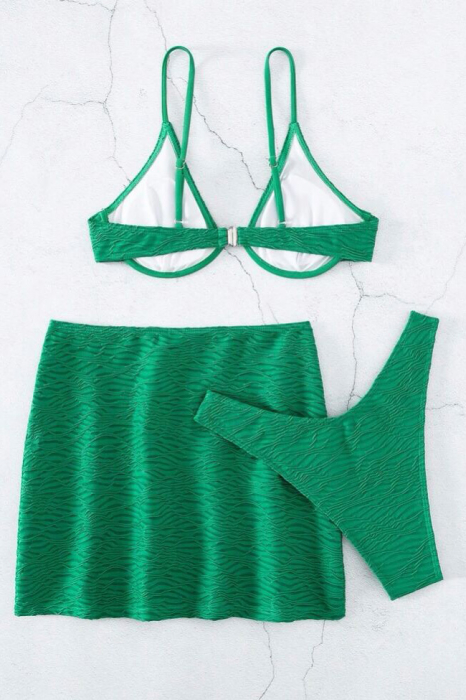 Costum de baie din 3 piese, verde [2]