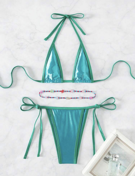 Costum de baie din 32 piese, cu aspect satinat [4]