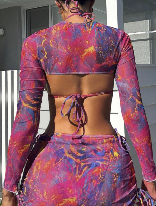 Costum de baie din 4 piese, cu imprimeu [2]