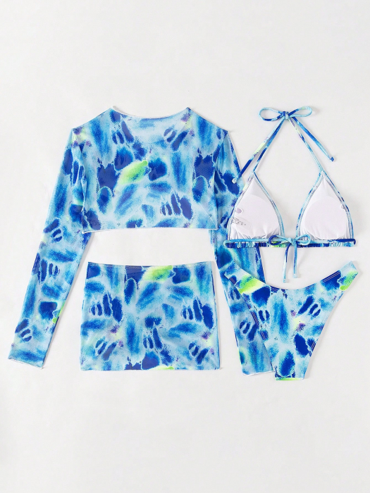 Costum de baie din 4 piese, multicolor [6]