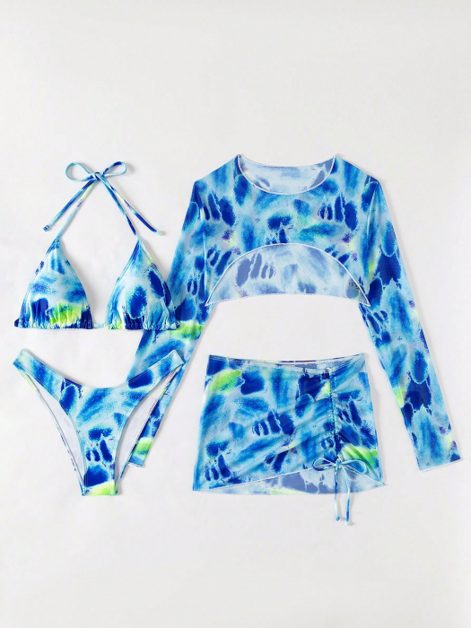 Costum de baie din 4 piese, multicolor [7]