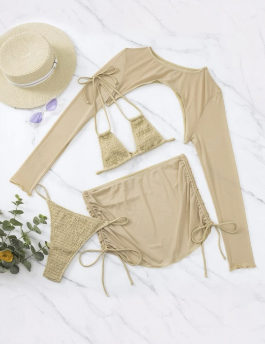 Costume da bagno nude 4 pezzi - vista laterale