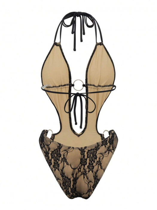 Costum de baie cu 2 piese, animal print si rosu [5]