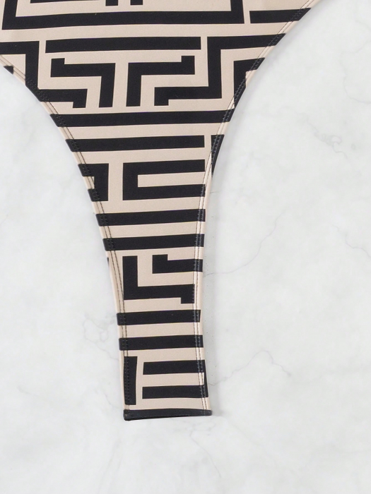 Costum de baie intreg, cu imprimeu dungi [7]