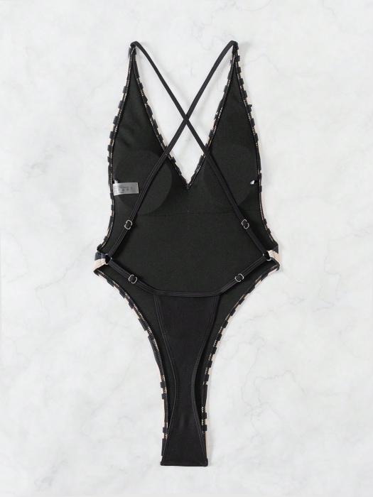 Costum de baie intreg, cu imprimeu dungi [4]