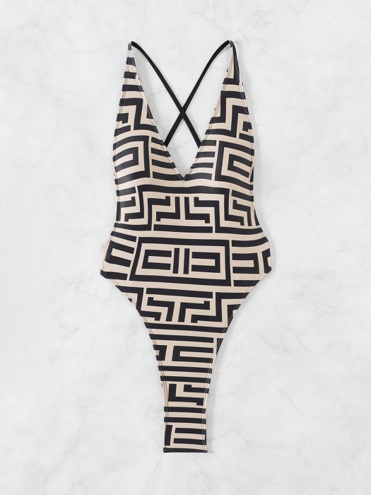 Costum de baie intreg, cu imprimeu dungi [5]