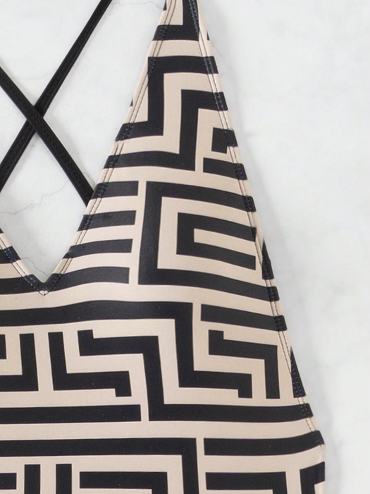 Costum de baie intreg, cu imprimeu dungi [6]