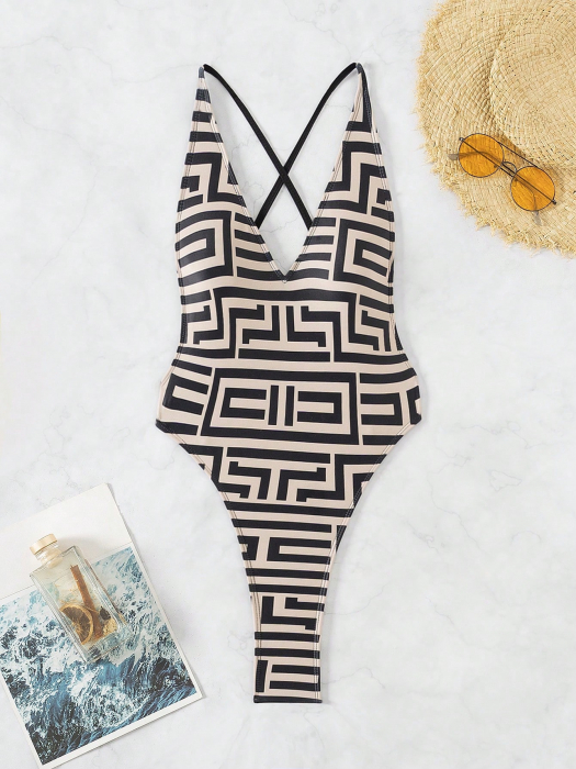 Costum de baie intreg, cu imprimeu dungi [3]