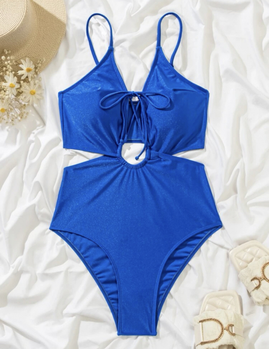 Costum de baie intreg, cu snur si decupaje [3]