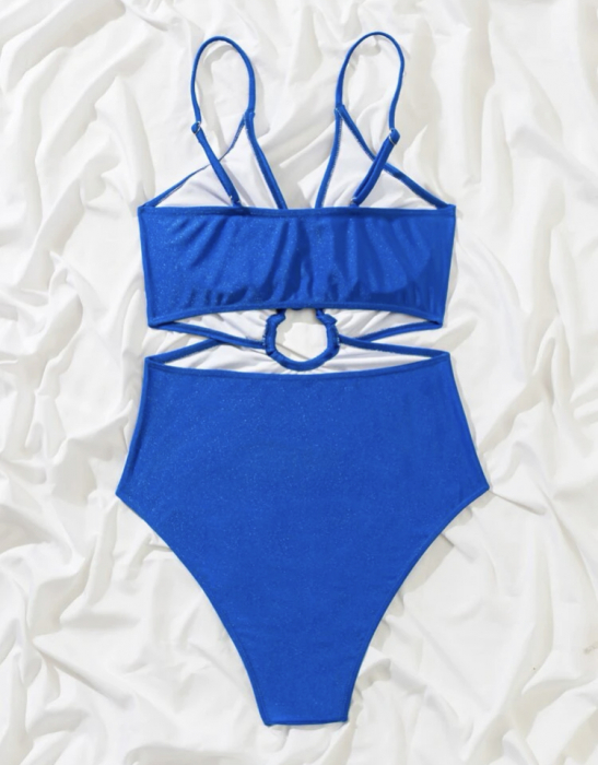 Costum de baie intreg, cu snur si decupaje [4]