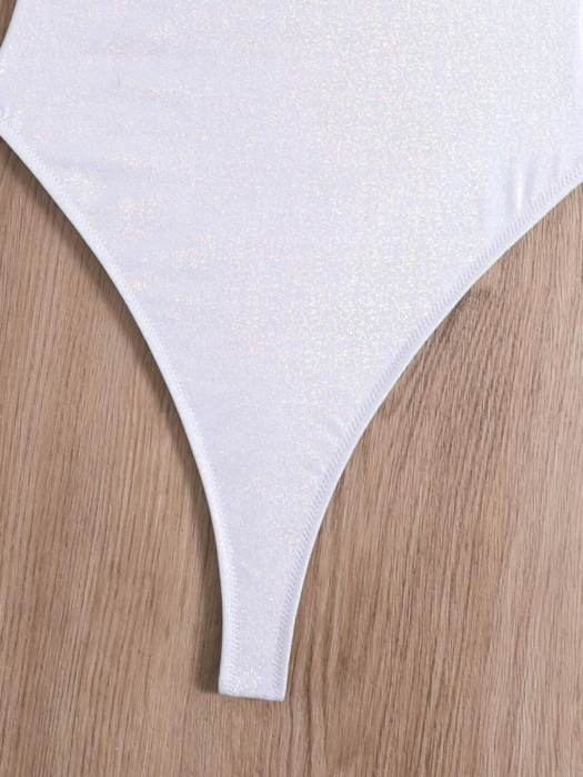 Costum de baie intreg cu spatele gol, argintiu [6]