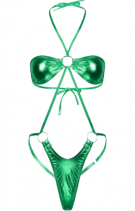 Costum de baie intreg cu spatele gol, mov, tanga [5]