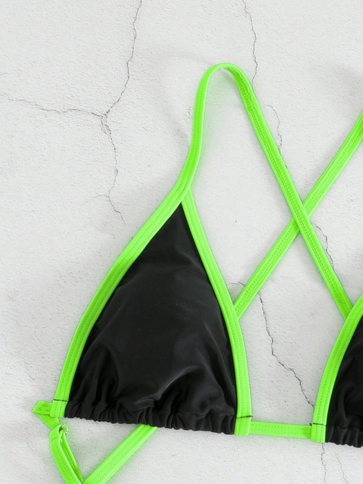 Costum de baie intreg cu spatele gol, verde [4]