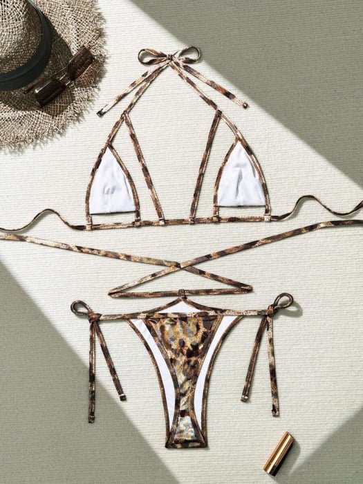 Costum de baie 2 piese, animal print [3]
