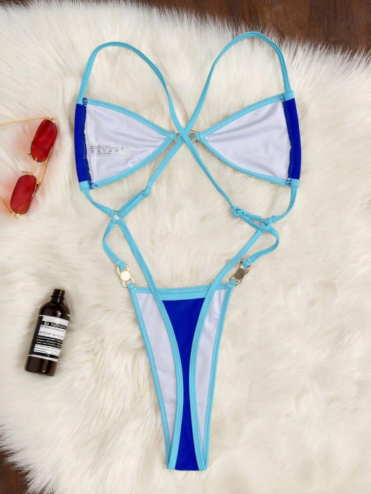 Costum de baie intreg, tanga, alb [6]